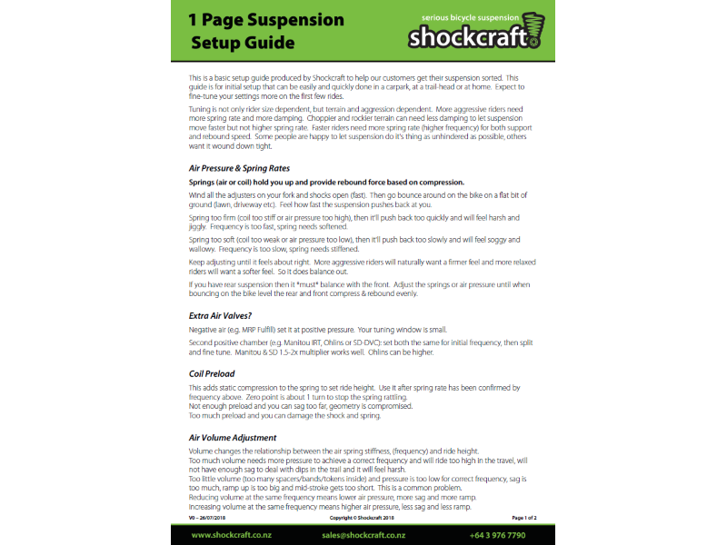 1 Page Suspension Setup Guide